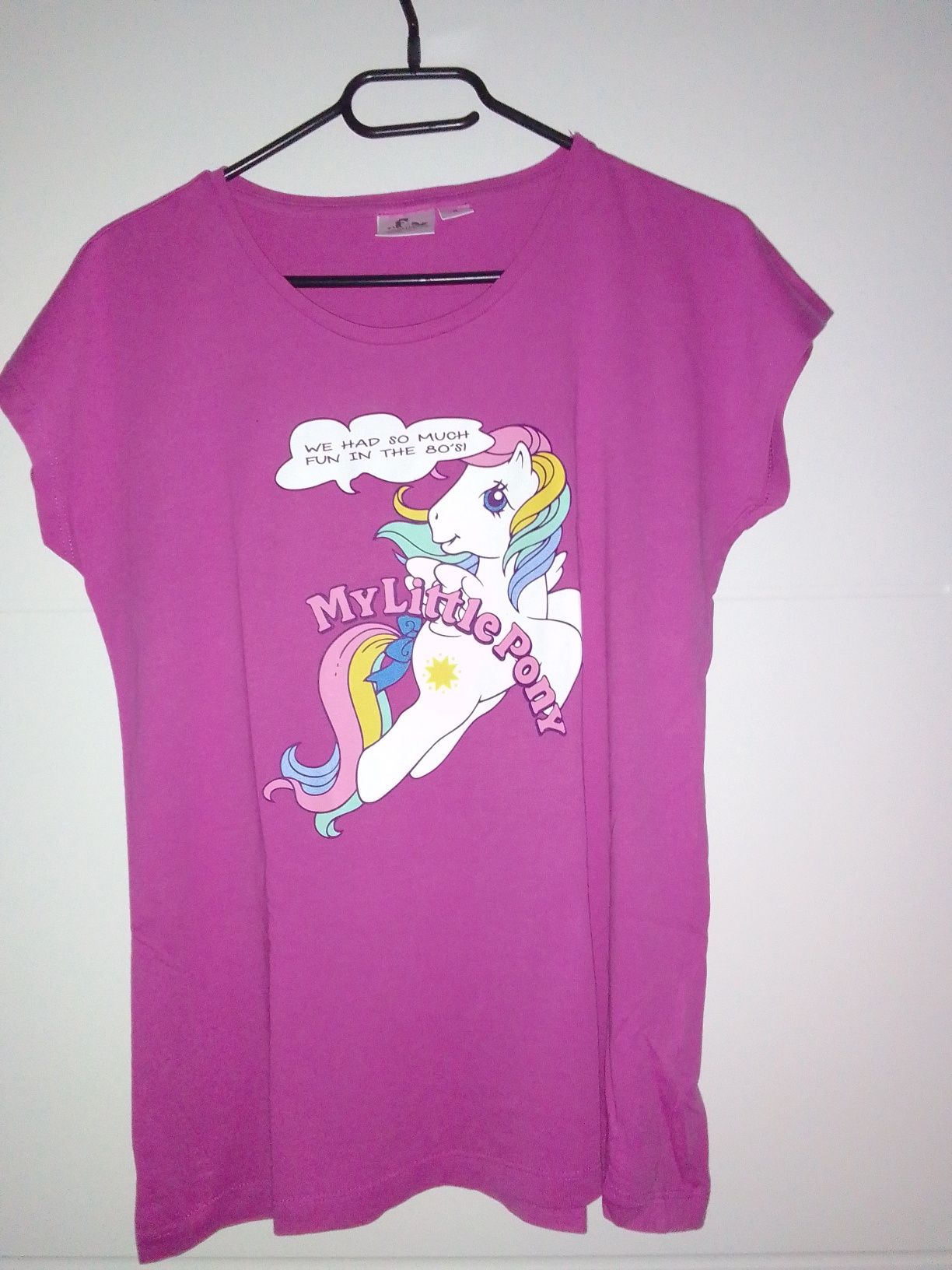 Bluzka t-shirt oversize S M fioletowa grafika my little pony