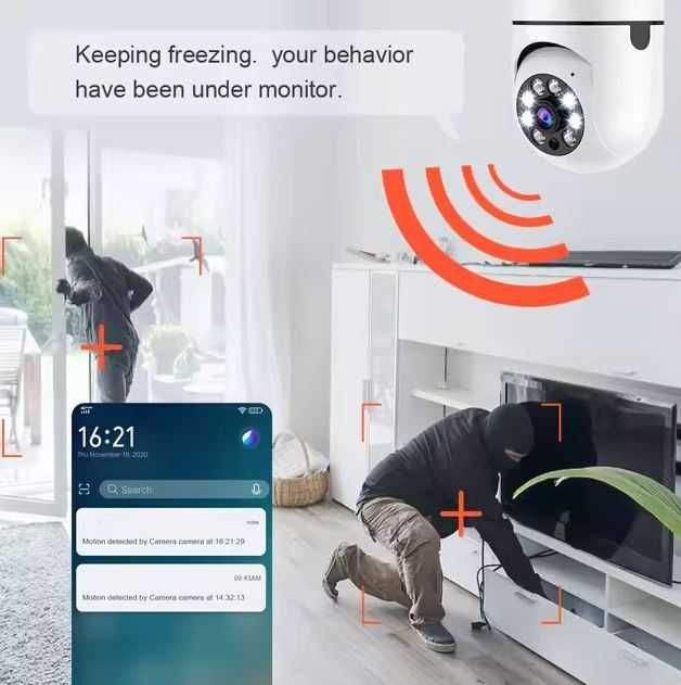 YIIot E27 – 2 kamery WiFi 2MP 5G w żarówce, noktowizor, auto-śledzenie