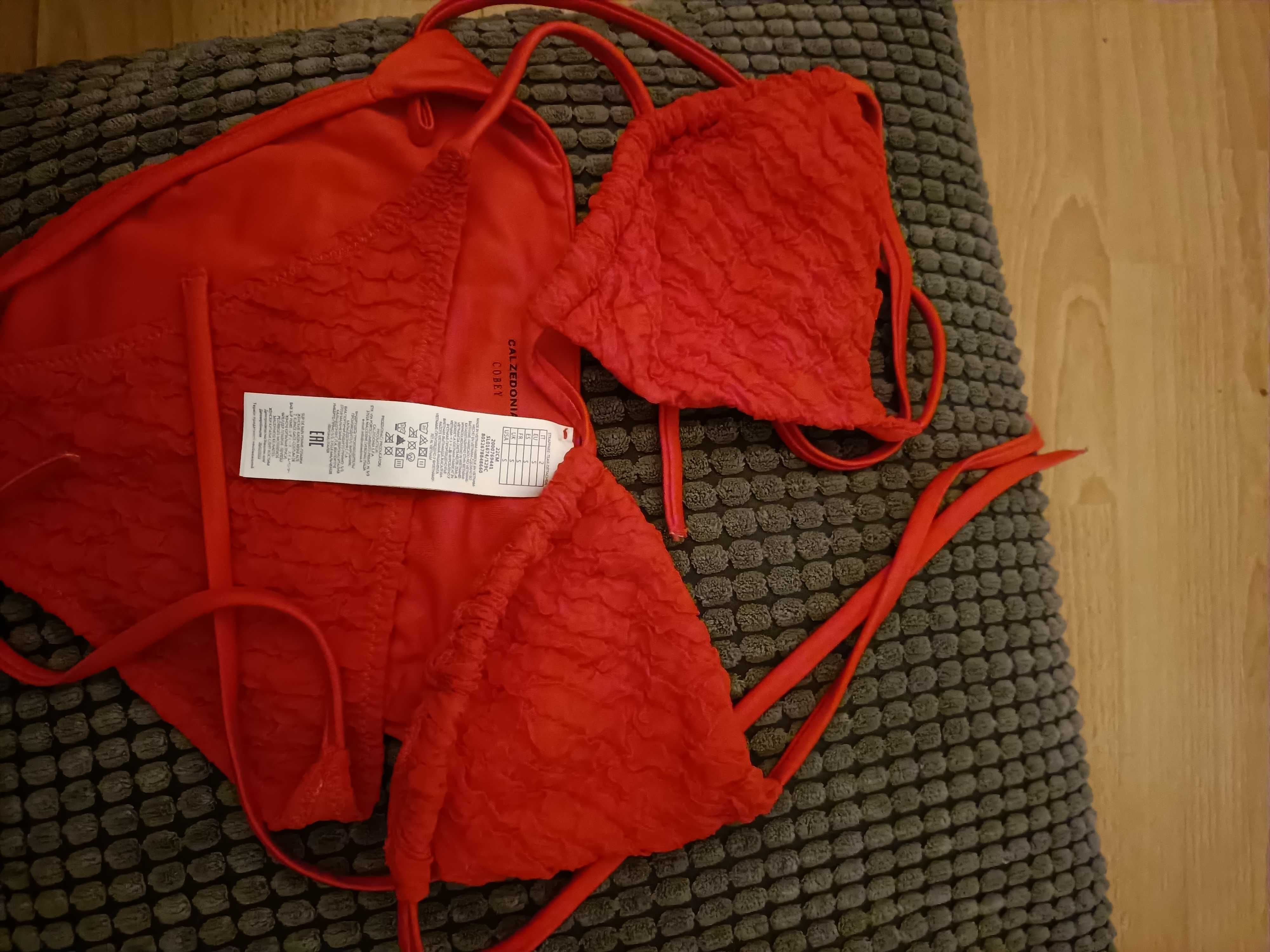 Calzedonia kostium kąpielowy dwuczęściowy czerwony S