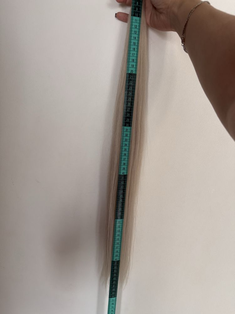 Naturalne włosy typu słowianskiego, Platynowy Popielaty Blond- 100 g