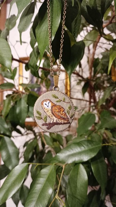 Haftowana biżuteria - naszyjnik handmade