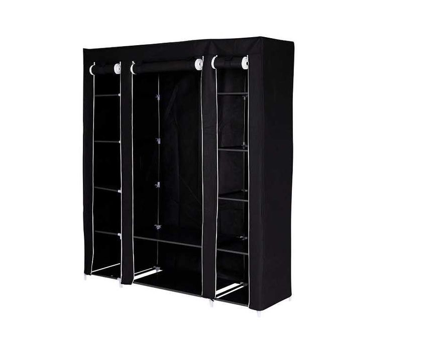 шафа dibea WR00315 Складна тканинна 175 x 150 x 45 см чорний / чорний