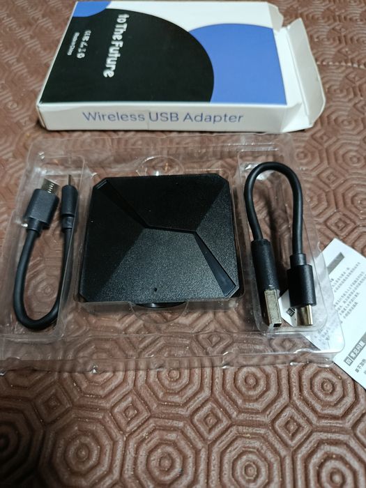 Adaptador USB Wireless NOVO 2-em-1 para CarPlay e Android Auto