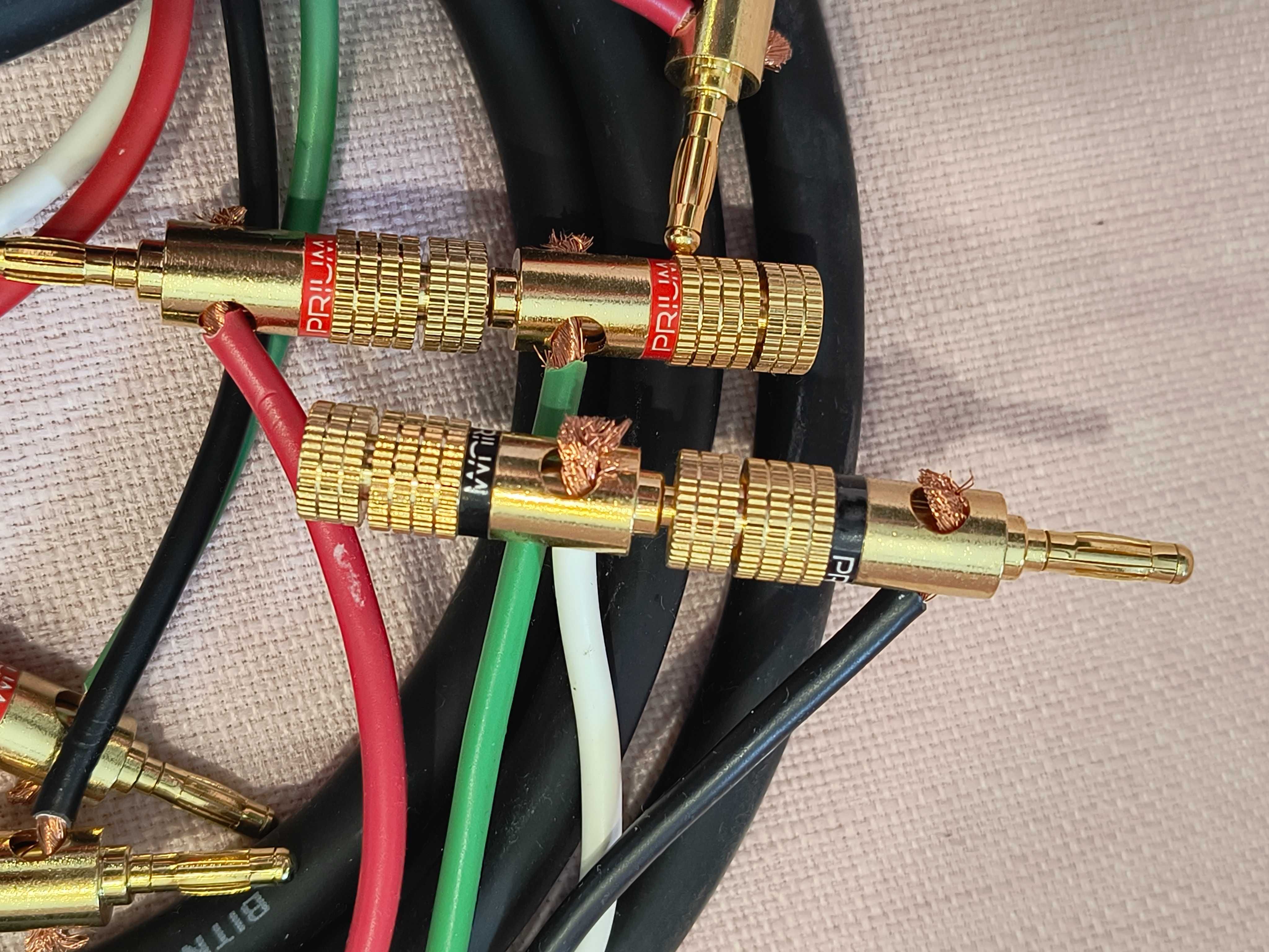 Kable głośnikowe 2x3 m BITNER LP0203 4x4 OFC [bi wire/bi-amp] + banany