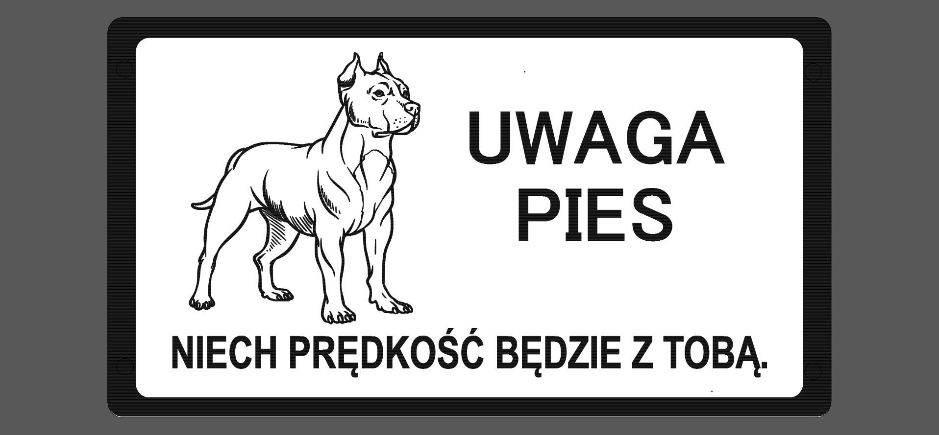 Tabliczki uwaga zły pies dog argentyński