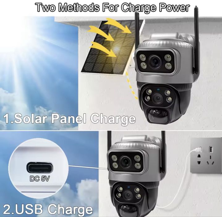 Kamera Solarna Zewnętrzna Obrotowa 8MP GSM 4G
