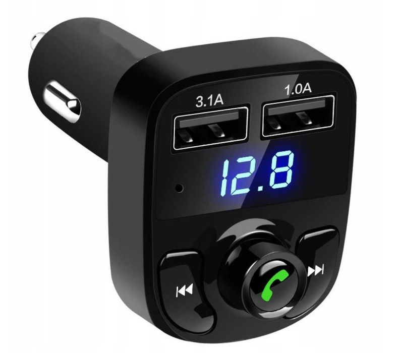 TRANSMITER ładowarka 2xusb FM SD MP3 bluetooth