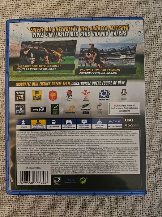 Rugby 18 gra PS4