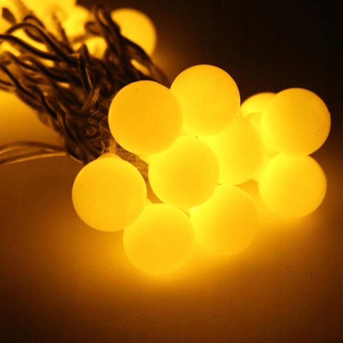 Lampki Choinkowe Kulki 20 Led 2 M Na Baterie - Ciepły Biały