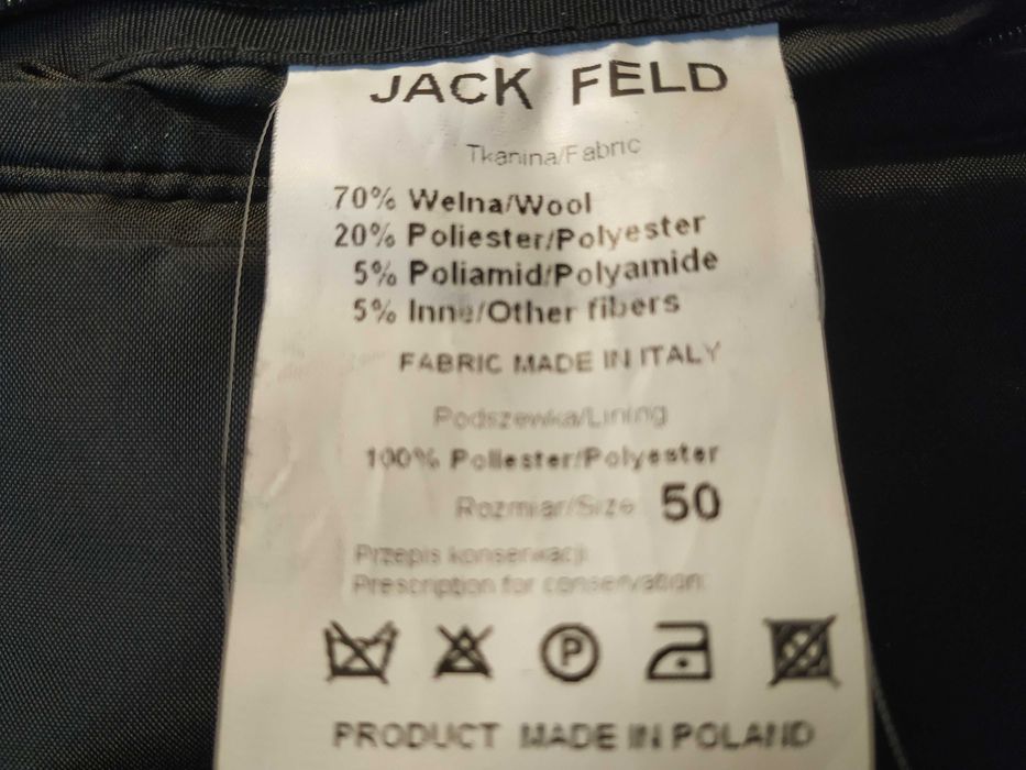 Czarna, męska wełniana kurtka Jack Feld rozmiar 50