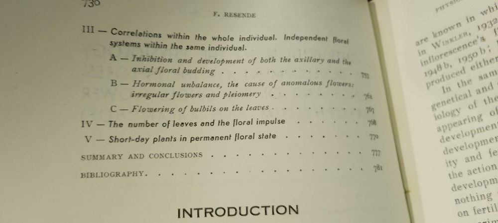 Contribuition to the Physiology of Development  Flower