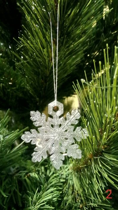 Набор 12 шт,Снежинки на ёлку, декор новий рік Різдво прикраси сніжинки