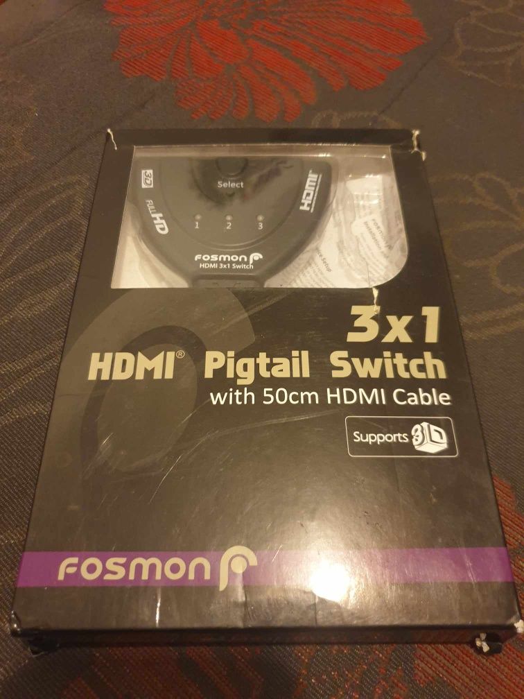 HDMI 3x1 switch z kablem 50cm