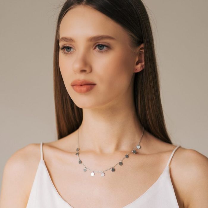 Кольє Родоване з "Монетками" срібло