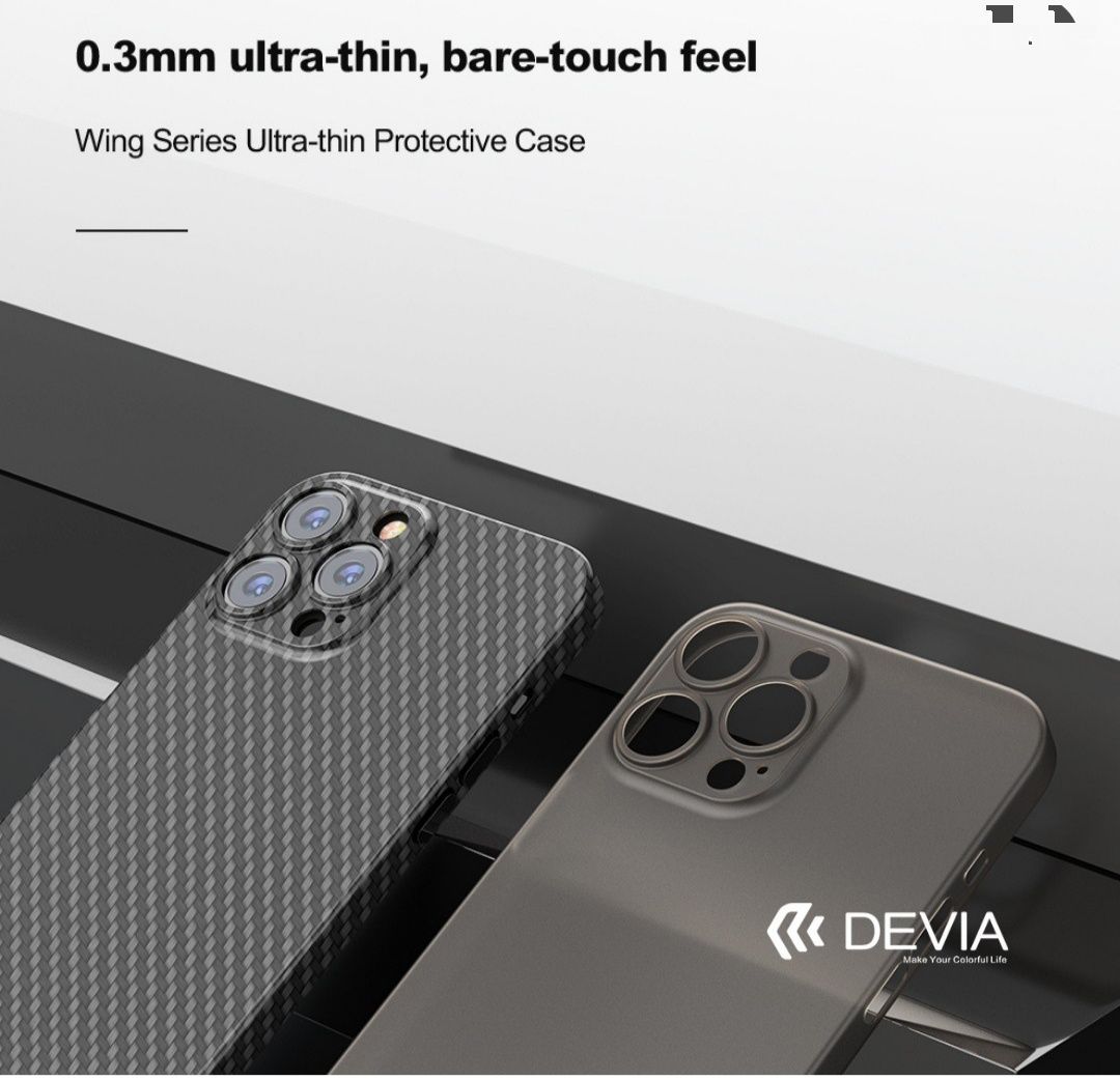 Capa Devia Slim -Fibra carbono- iPhone 13 / 13 Pró / 14  -24h