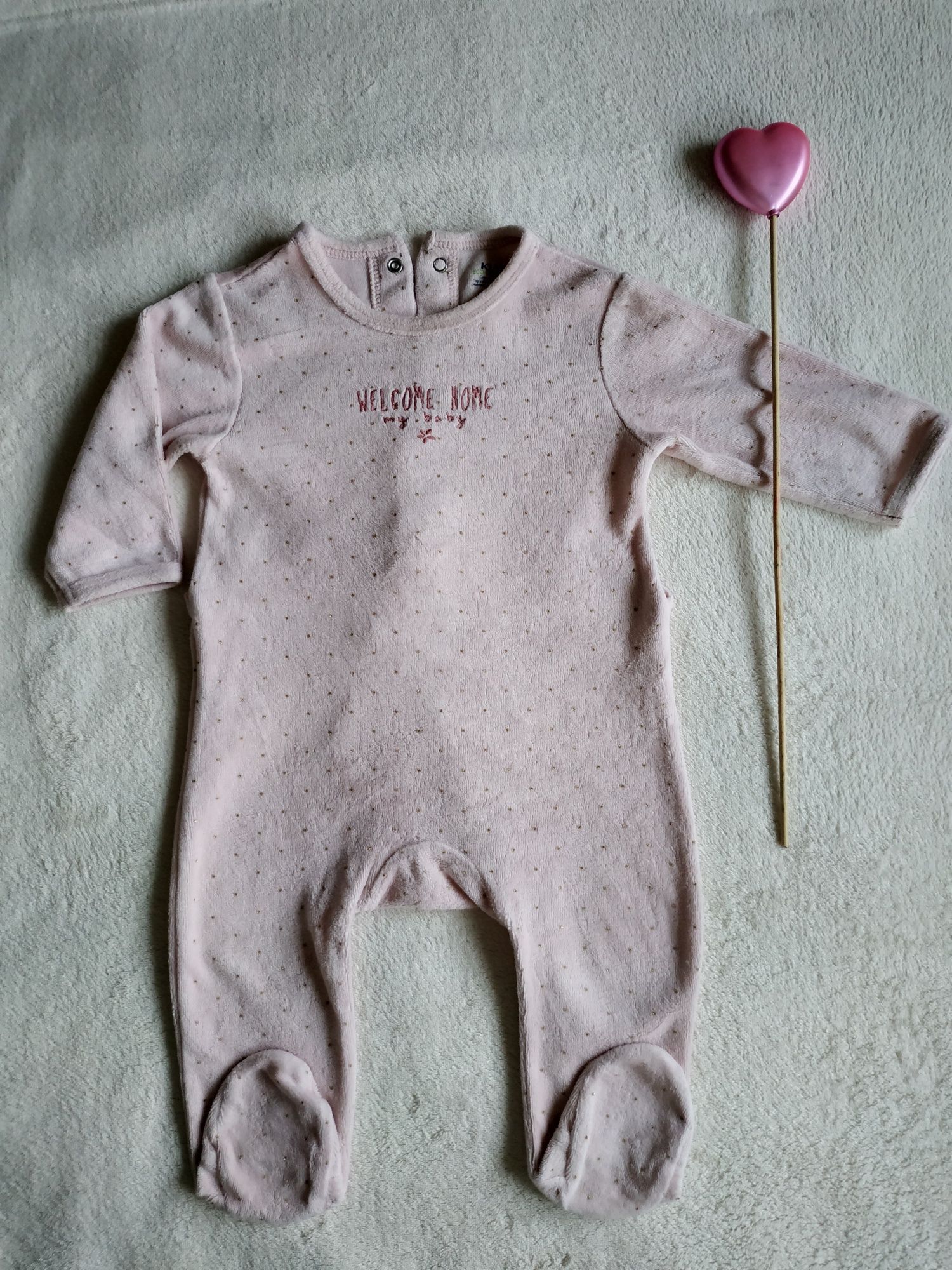Pijama veludo bebé menina 9m, 69-72 cm