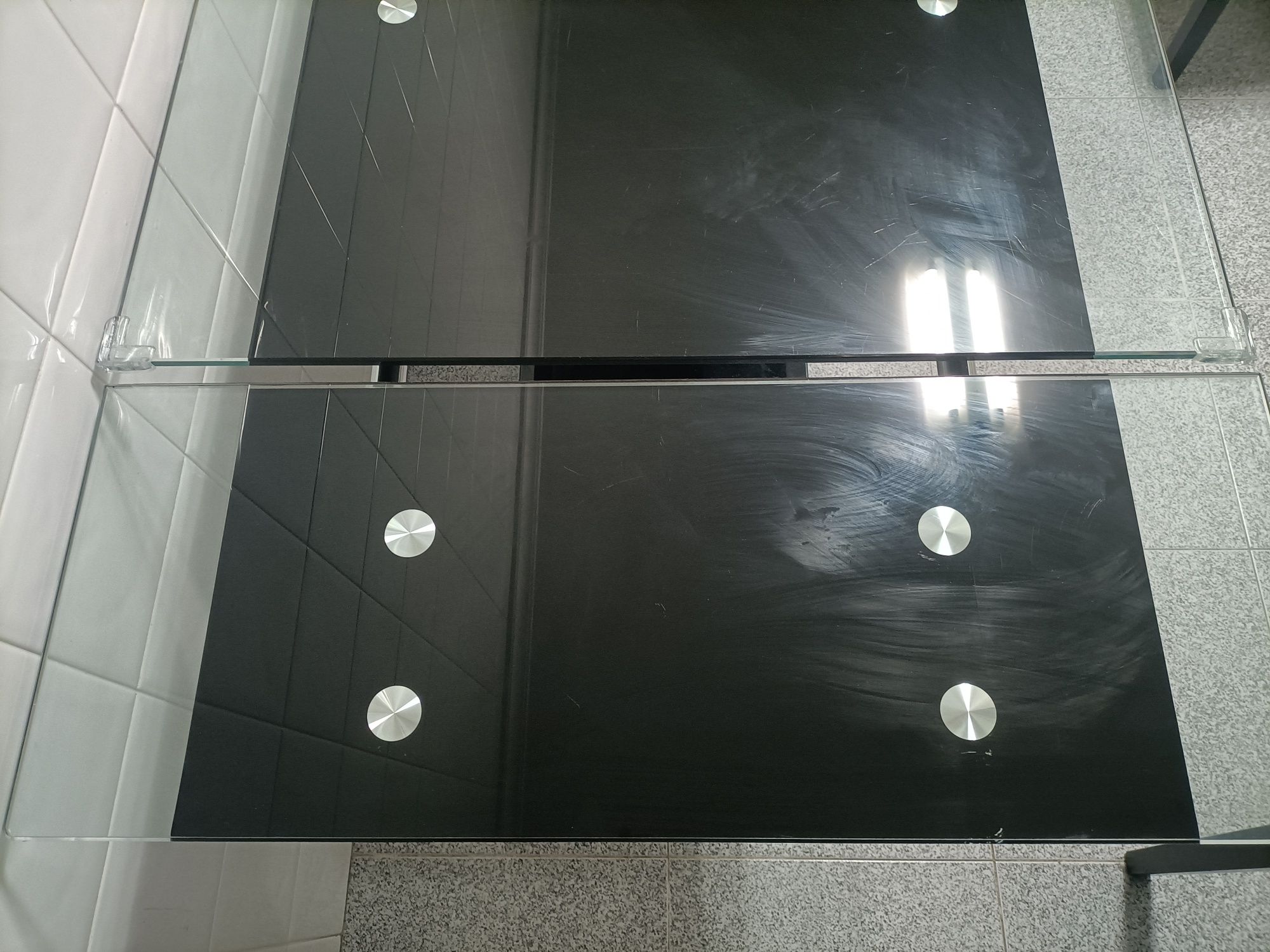 Mesa cozinha vidro extensível