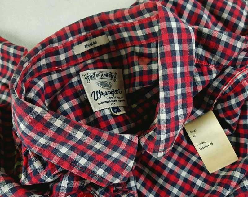 Męska koszula Wrangler Regular czerwona kratka - XL