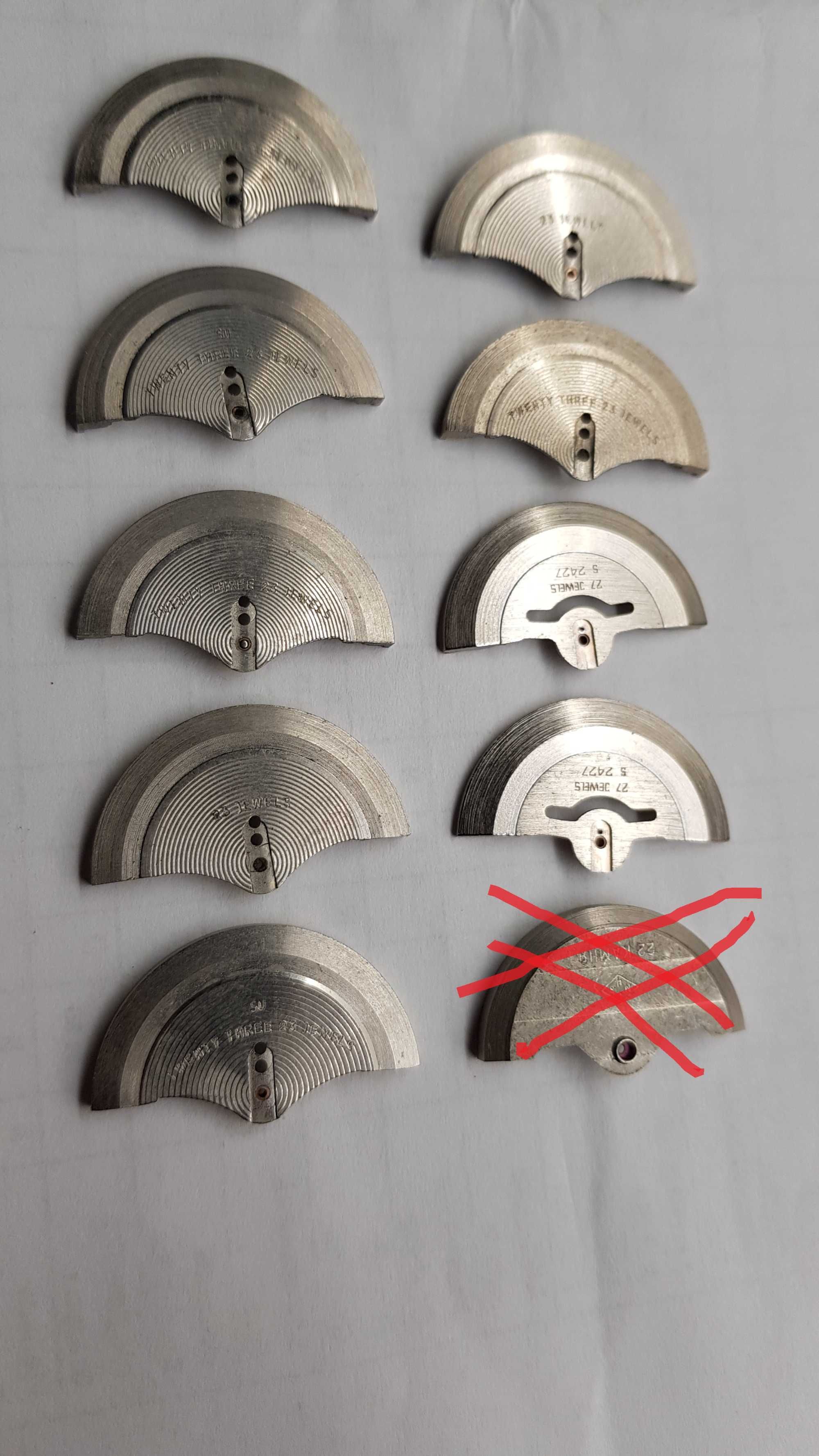 Wahnik ,rotor części do zegarków PRL *9 szt*