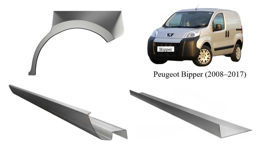 Пороги, арки Peugeot 107/206/307/406/607/Bipper/інші (1984-т.ч.)