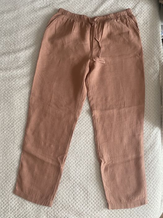 Брюки льон mango