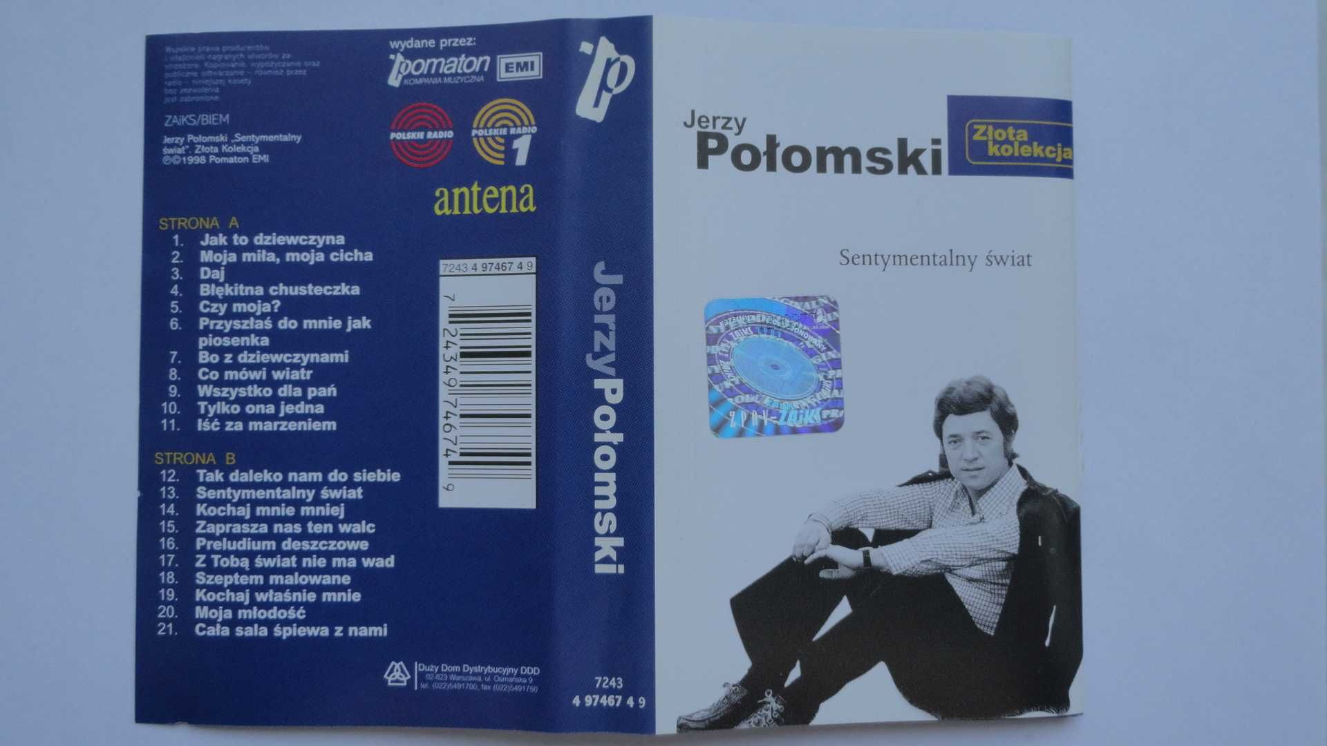 Jerzy Połomski - "Sentymentalny świat"- Złota kolekcja - kaseta audio.