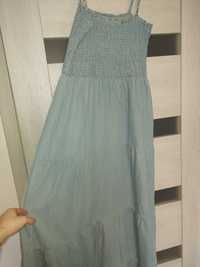 Jeansowa długa sukienka rozmiar 44 plus size XXXL
