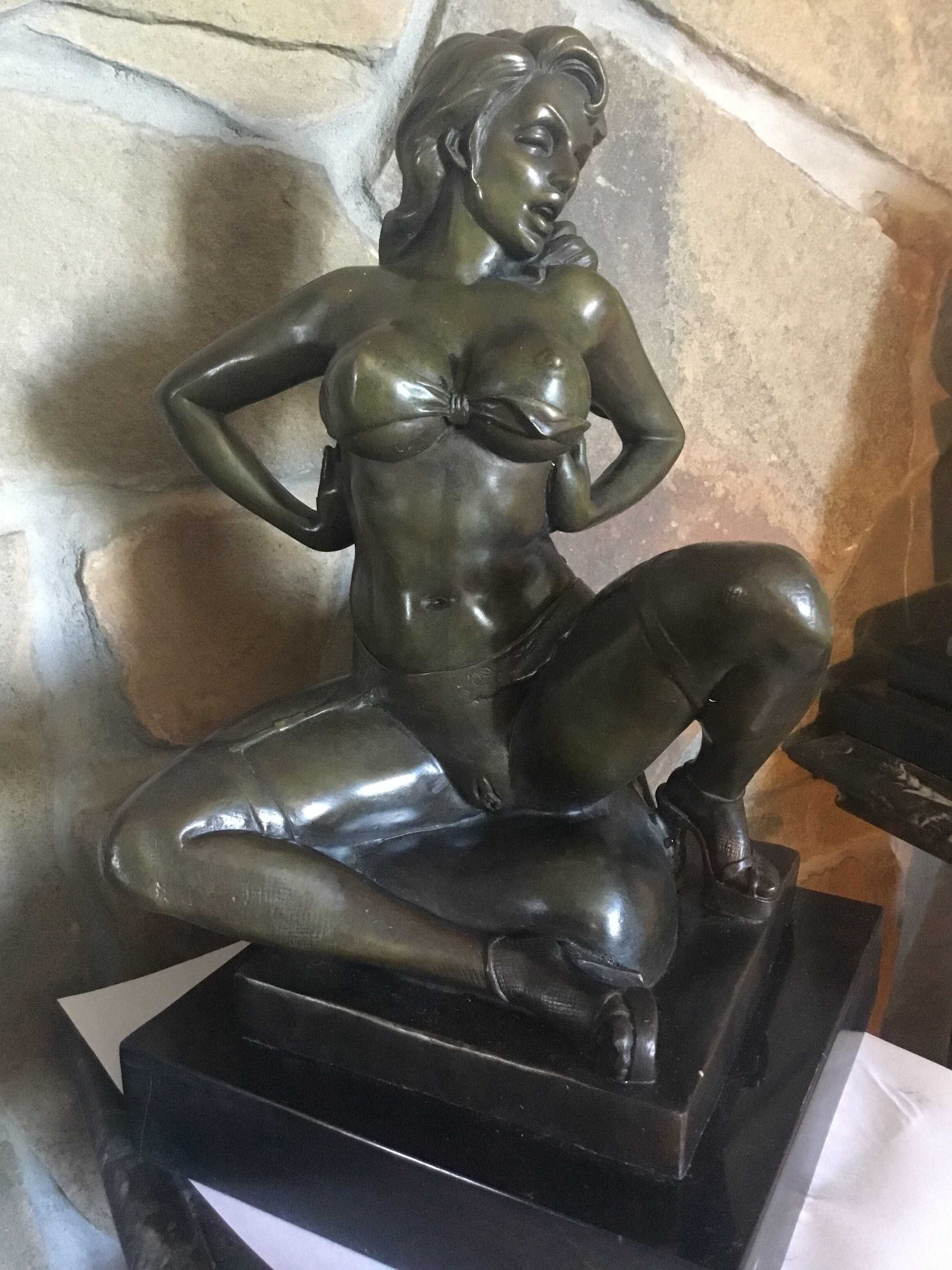 Бронза Антикварная статуэтка девушка женщина обнаженная эротика ню