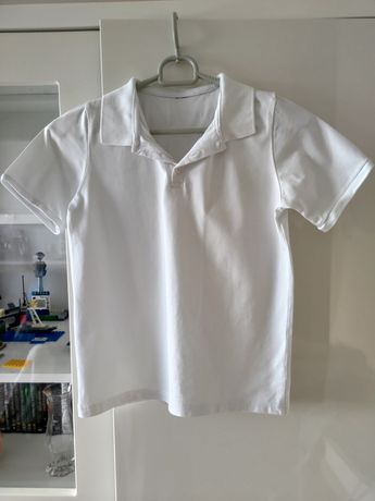 Koszulka biała chłopięca polo