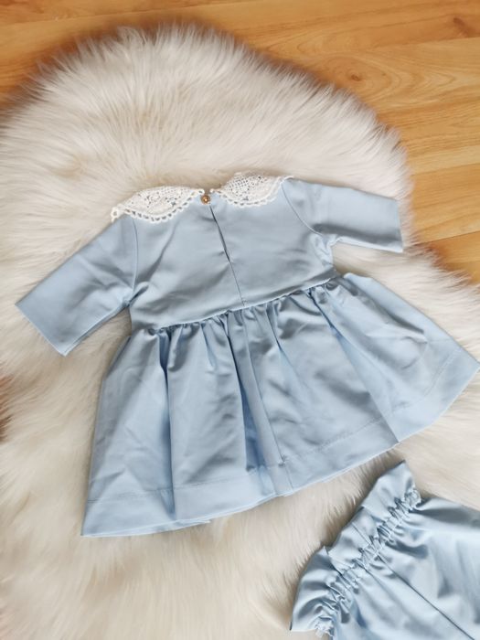 Sukienka na chrzest Chrztu Komplet Zestaw Ma lini 56/62 sesja święta