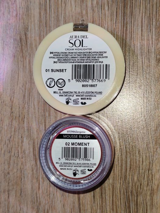 Zestaw kosmetyków Bell HypoAllergenic Rlm róż w kremie bronzer tusz
