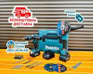 Акумуляторний  Набор 2в1 Makita Болгарка DGA 504 + Шуруповерт DHP 485