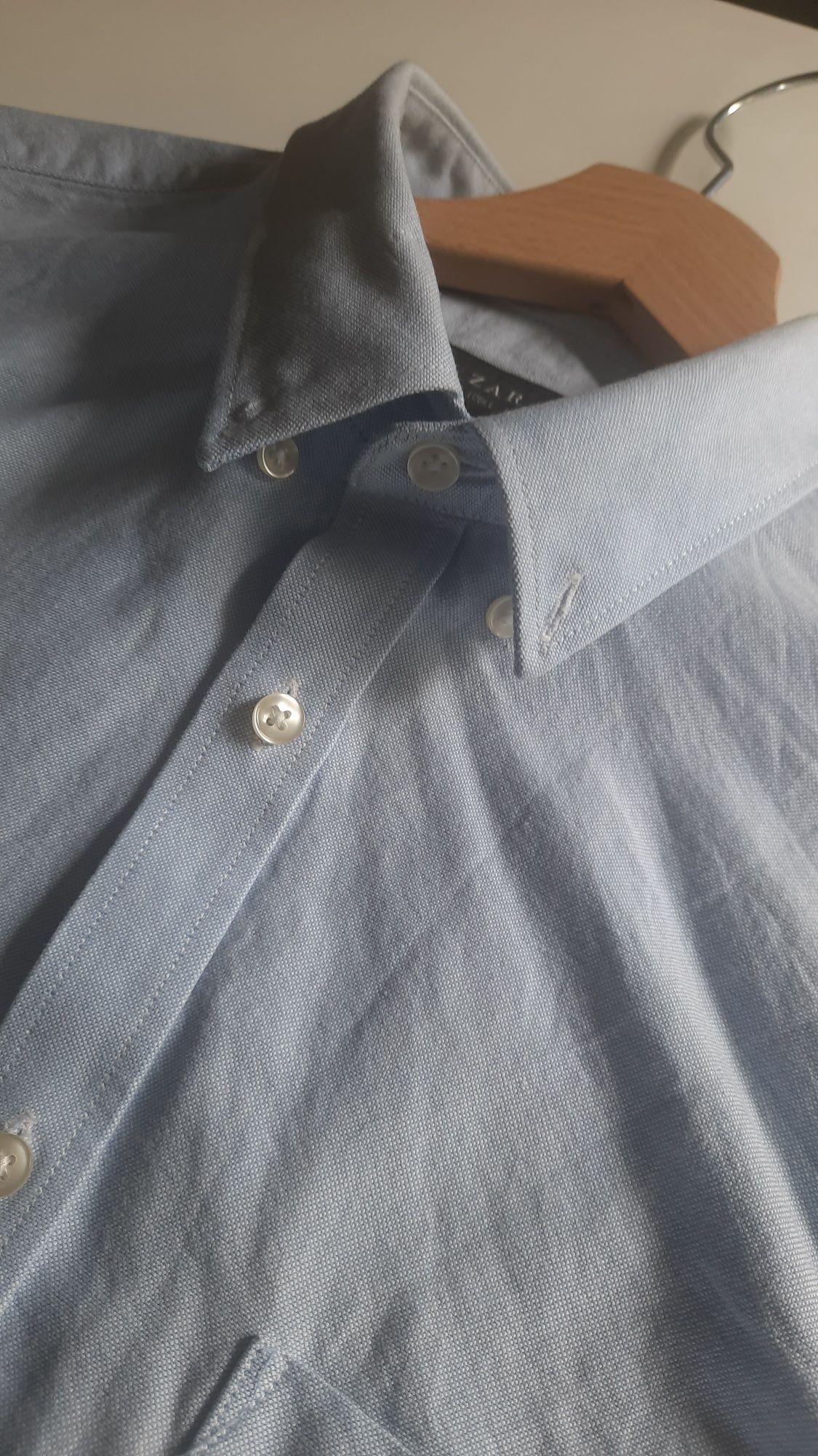 Koszula błękitna zara slim fit L
