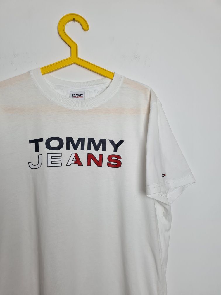 Męski Biały t-shert Tommy hilfiger L