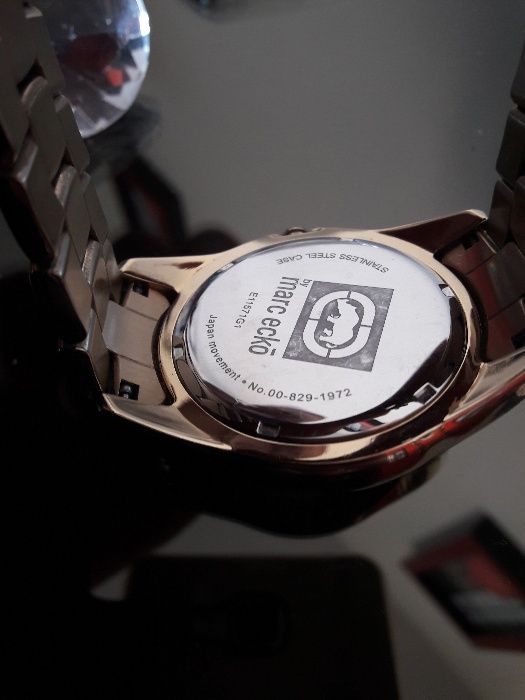 MARC ECKO E11571G1 - mega efektowny złoty zegarek z cyrkoniami