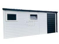Domek ogrodowy 5x3 biały  drzwi + 2x okno   Dach spad w tył GP97