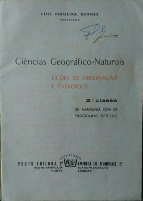 Ciências Geográfico Naturais Antiga para a 2^ classe...