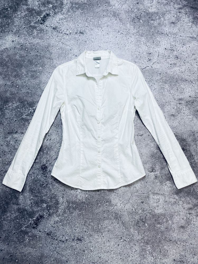 Женская белая молочная рубашка H&M Хs/S оригинал