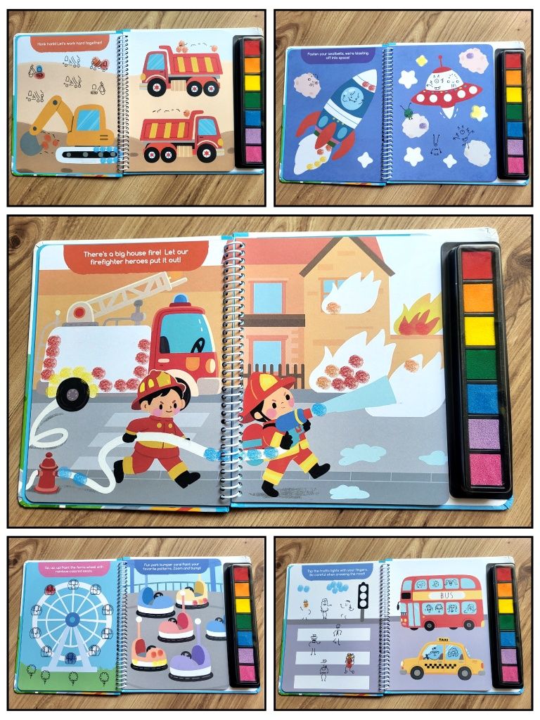 Finger Painting Transport Journey malowanie palcami fingerprint