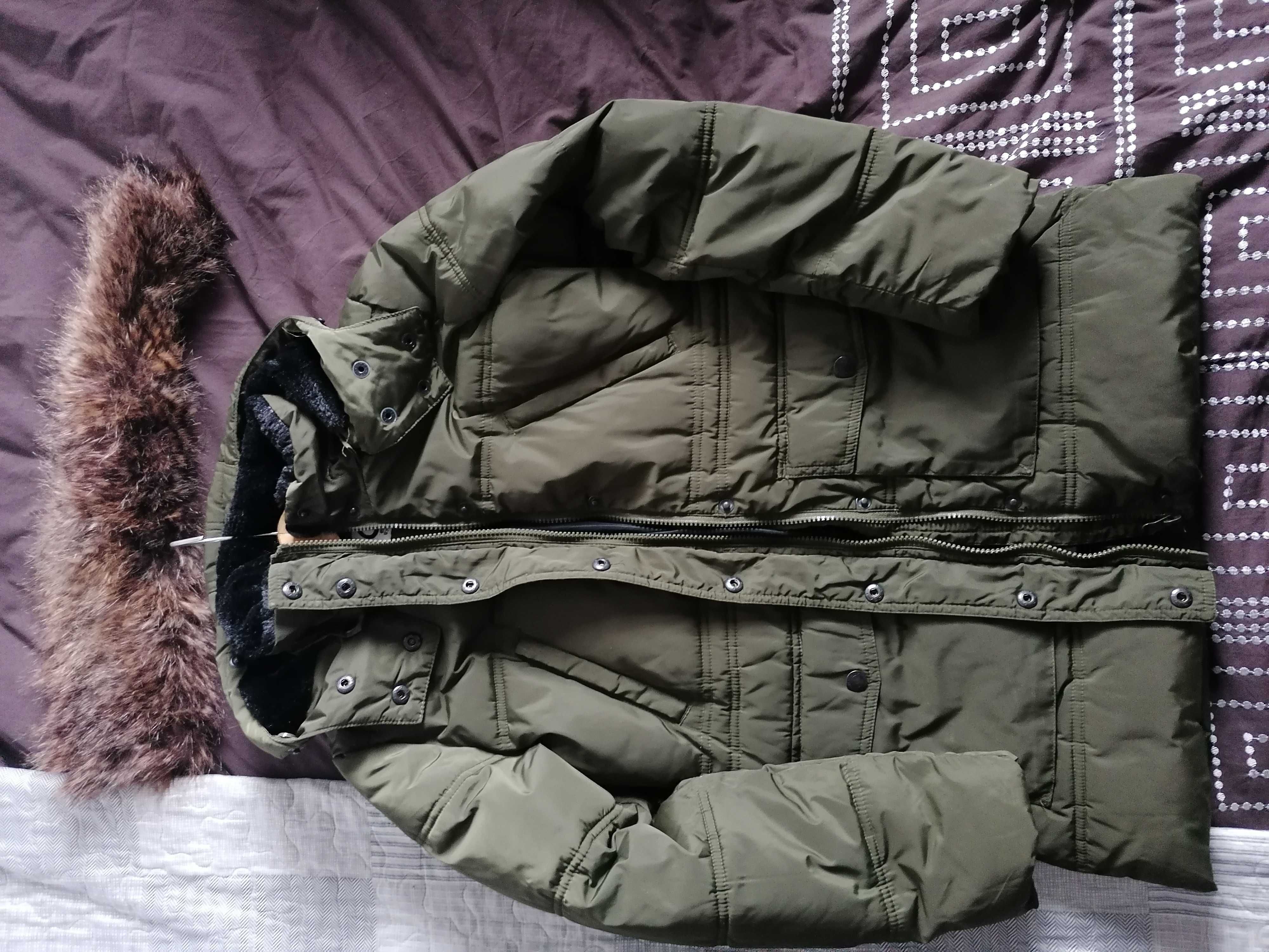 Kurtka /Parka 152 Cubus dziewczynka, ciemny khaki