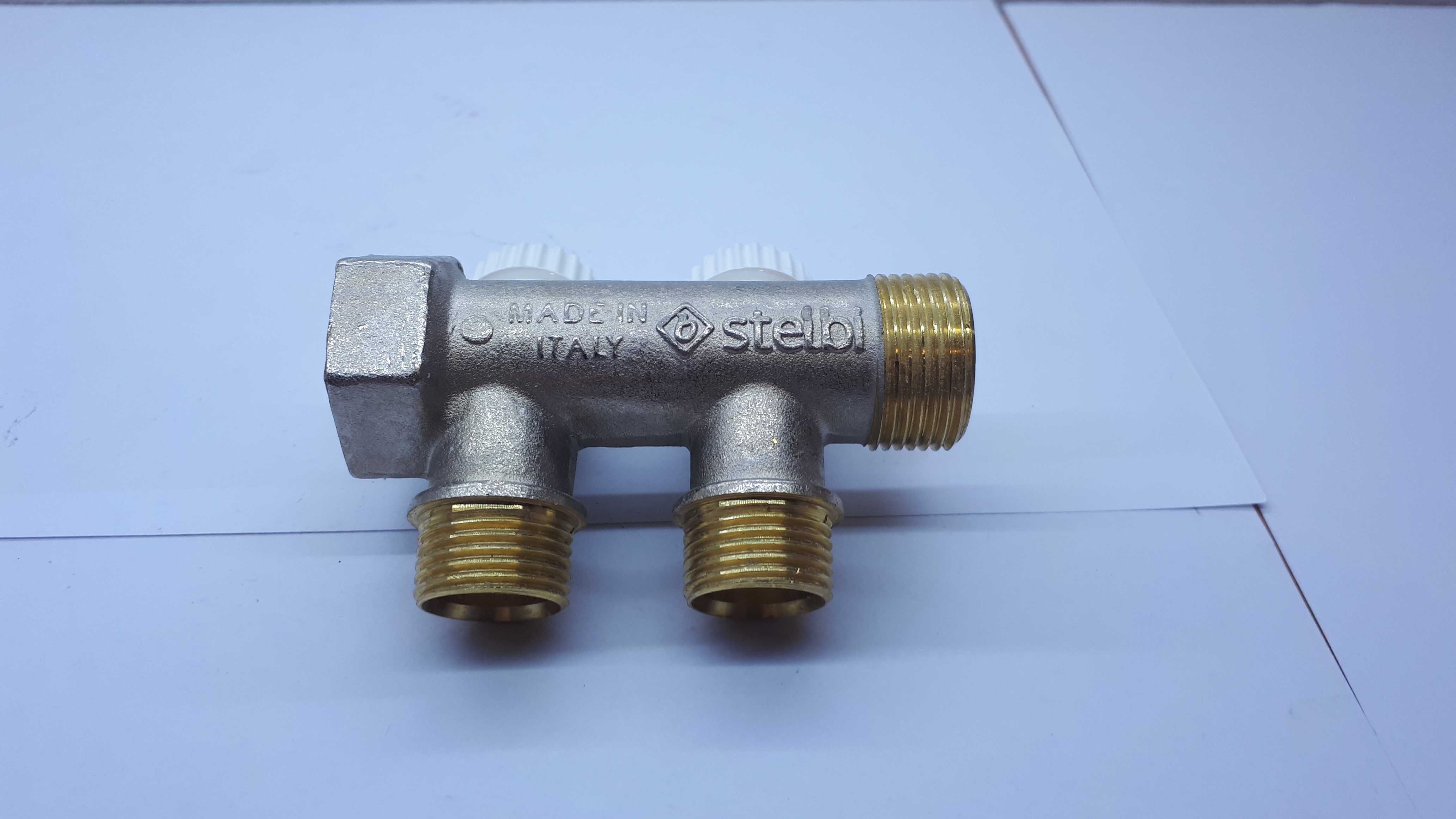 Колектор для води з вентилями Stelbi (it) вхід 3/4". вихід1/2"