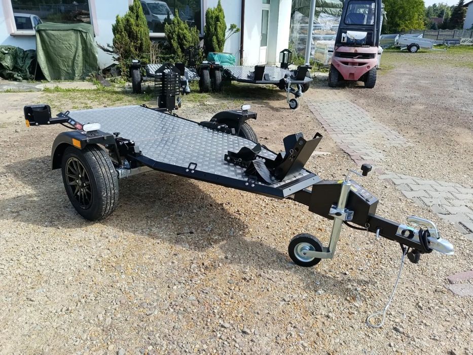 Lorries MT 1  Przyczepa lekka przewóz motocykla uchylna ALUFELGI RATY DOSTAWA