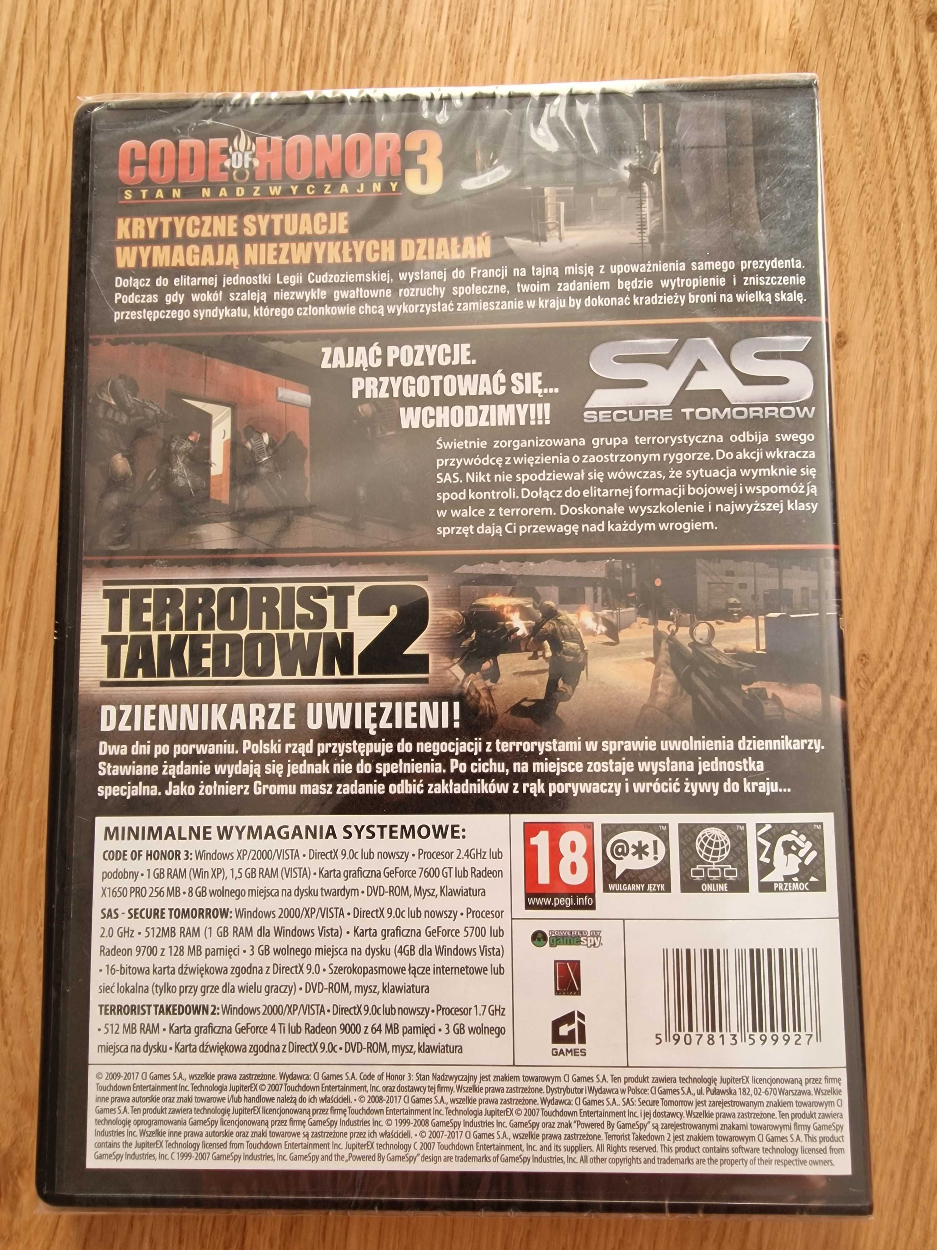 Zestaw trzech snajperskich gier na PC (m. in. Code of Honor 3)