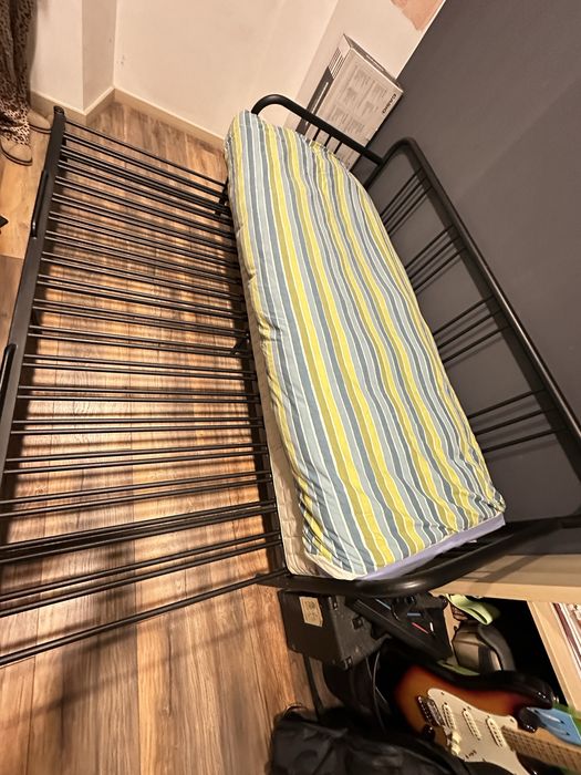 Cama individual/dupla preto 80*200