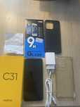 Realme C31 (szary) + szkło ochronne nowe+ 2 etui, ładowarka.