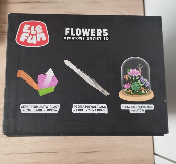 Kwiatowy bukiet 3D flowers klocki typu lego elefun 680 elementów