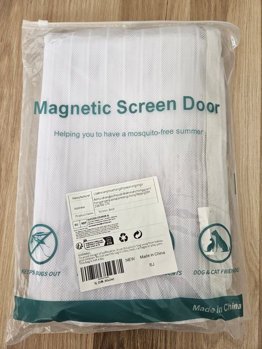 Nowa Moskitiera Magnetyczna do Drzwi – 80x240 cm