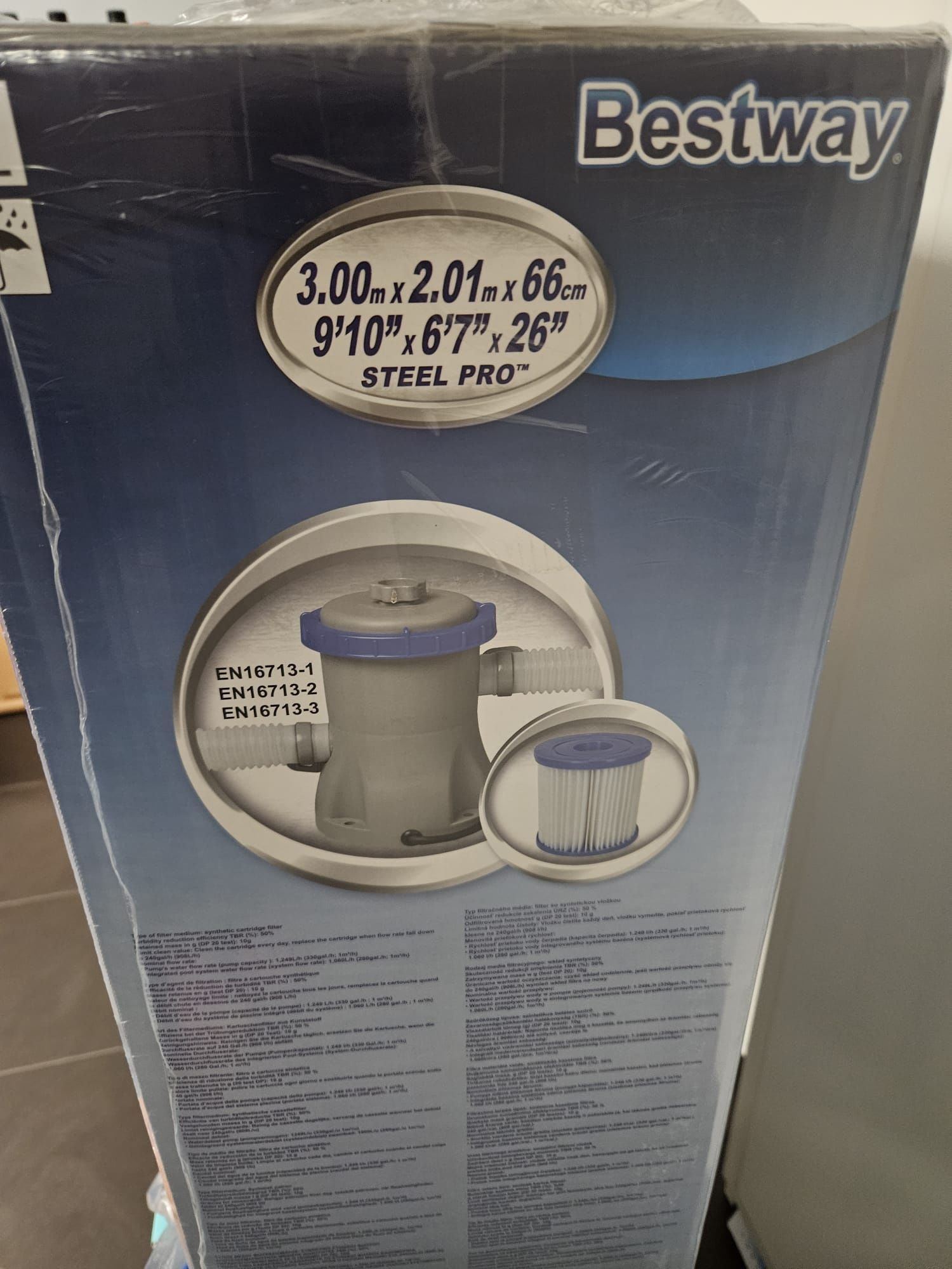 Basen stelażowy Bestway 300x201x66 + pompa