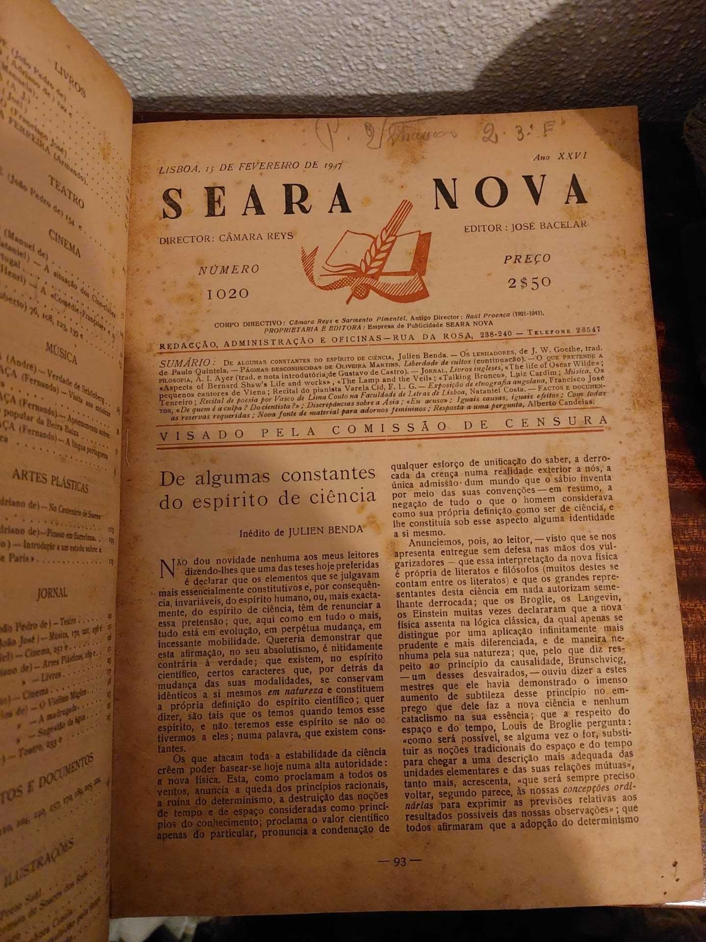 Seara nova Revistas antigas