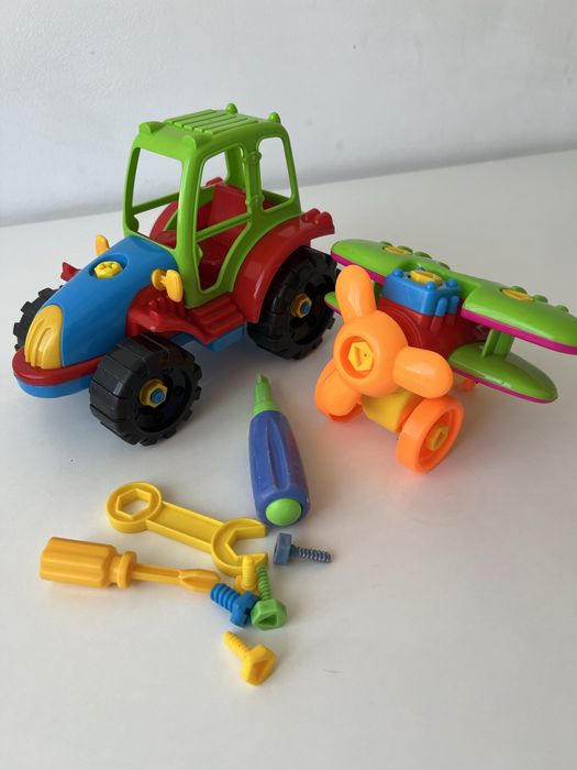 Конструктор трактор з викруктою літак іграшка розвиваюча інструменти